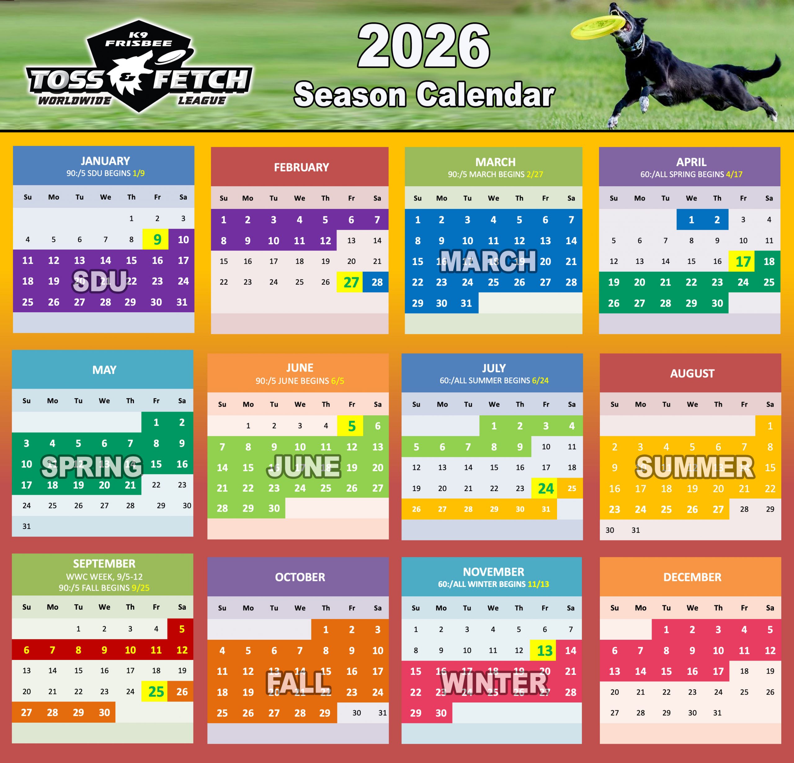 2026 SEASON CALENDAR